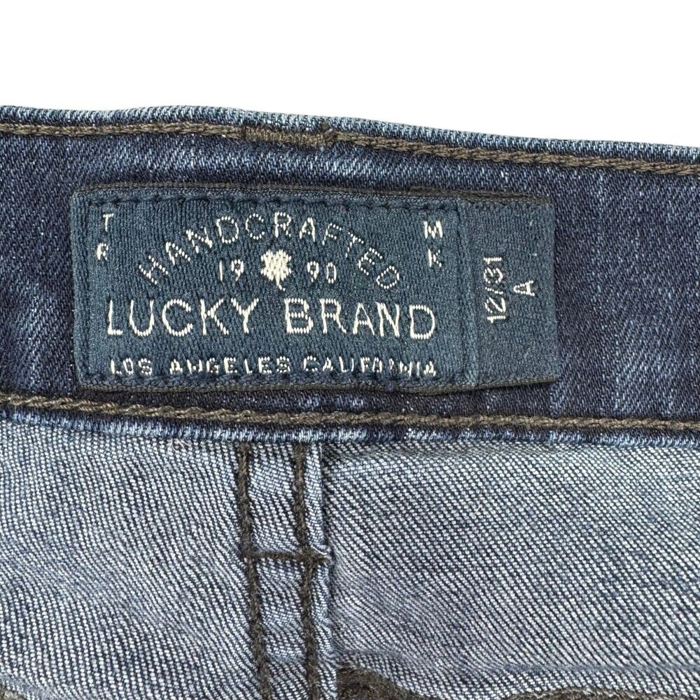Lucky Brand Jeans Women's 12/31 Blue Brooke Boot Cut Denim Pants Stretch Whisker - Picture 3 of 16